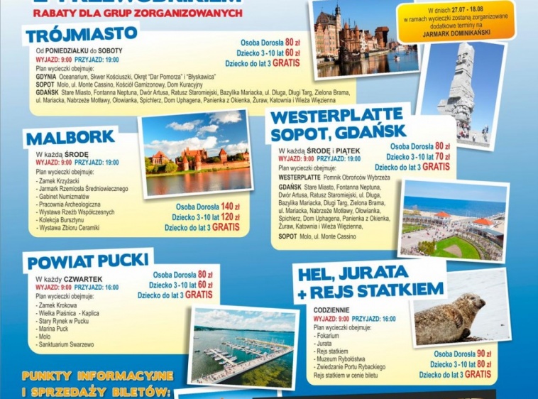  Wycieczki Tr&oacute;jmiasto/Hel/Malbork  Oto jest nasza oferta na sezon 2024! Zapraszamy serdecznie :)